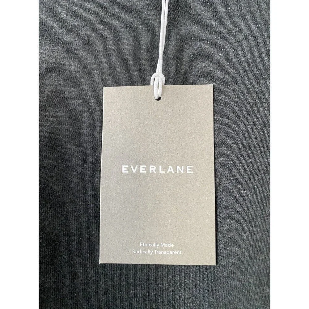NWT Everlane The Track Crewneck Sweatshirt Men's Medium Organic Cotton Dark Gray